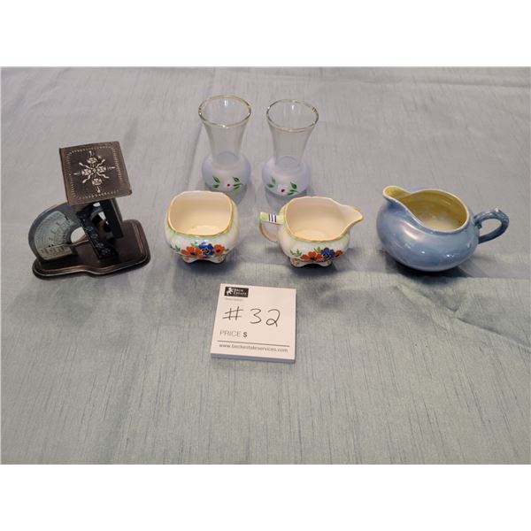 Antique Shofu Creamer, Antique Gem Postal Scale, Antique H& K Tunstall Sugar and Creamer