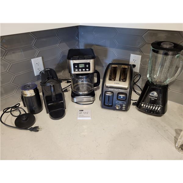 T-Fal 2 Slice Toaster, DeLonghi Nespresso Coffee Machine & Hamilton Beach 14 Speed Blender