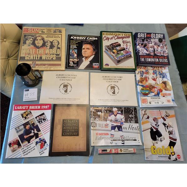 Sports Books, Celebrity Calendars, Newspaper, Chicago Blackhawks Toothbrush & Labatt Brier Mug