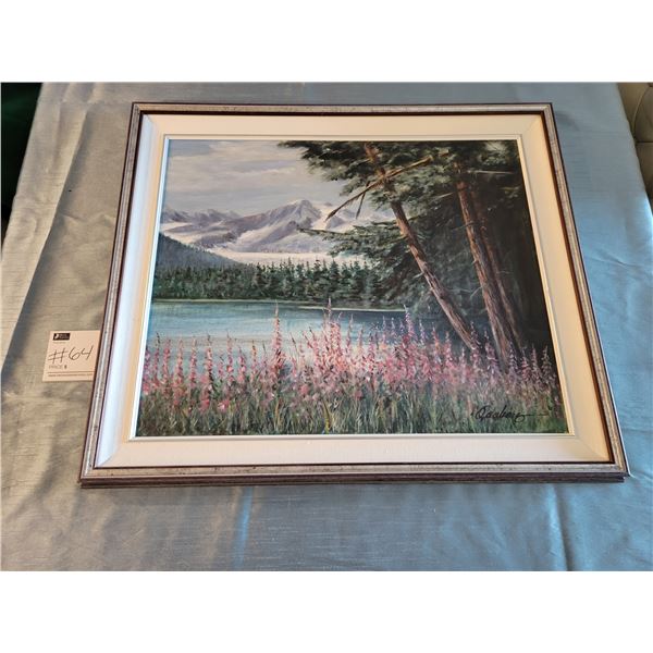 Framed Oil Painting on Canvas "September in the Alberta Foothills" by Olav Aaberg Painted in 1967