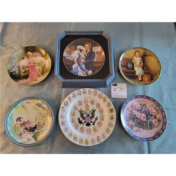 6 Limited Edition Collectors Plates, 1 by Norman Rockwell