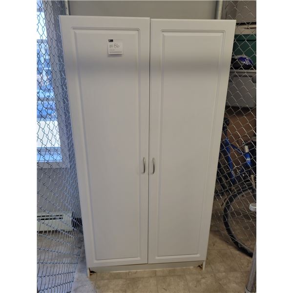 Wood 2 Door Storage Cabinet With Clothing Bar
