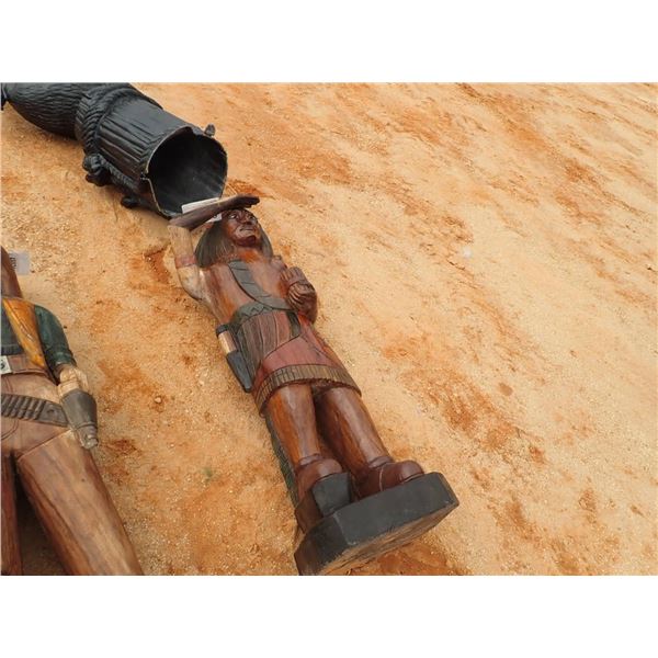 WOODEN INDIAN CARVING, 5' TALL