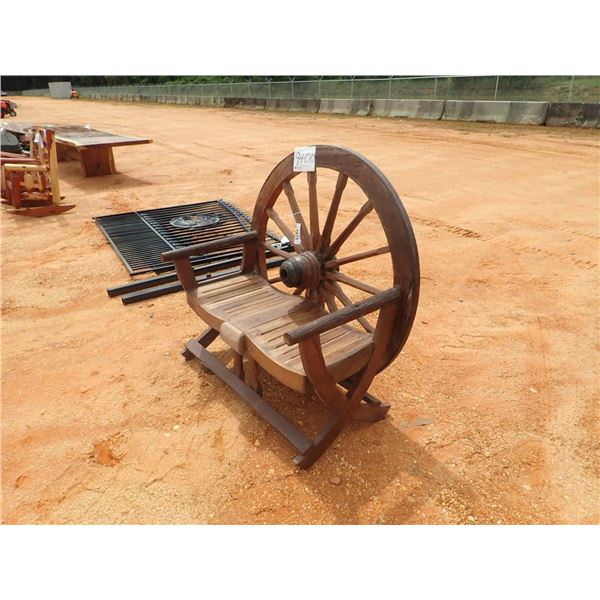 TEAKWOOD WAGON WHEEL BENCH