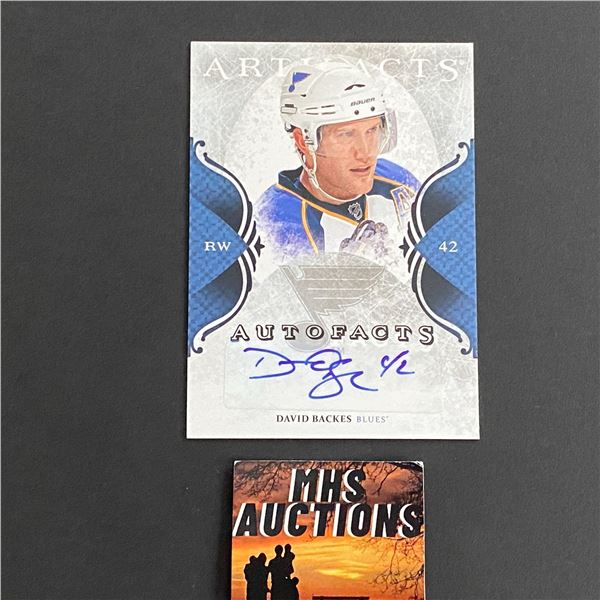 2011-12 ARTIFACTS DAVID BACKES AUTOGRAPH CARD (ref2447)