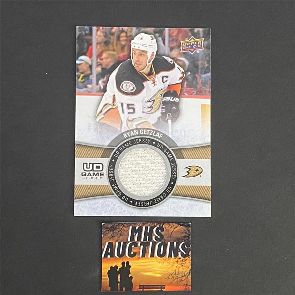 RYAN GETZLAF 2015-16 UPPER DECK SERIES 1 DUCKS JERSEY CARD (ref48)