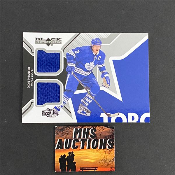 DION PHANUEF 2013-14 BLACK DIAMOND DUAL JERSEY HOCKEY CARD (ref195)