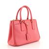 Image 1 : Prada Pink Saffiano Leather Double Zip Lux Mini Handbag