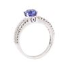 Image 4 : 0.89 ctw Sapphire and Diamond Ring - 18KT White Gold
