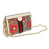 Image 3 : Gucci Beige GG Supreme Ivory Flora Ophidia Gold Chain Small Crossbody Bag