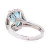 Image 3 : 4.16 ctw Apatite And Diamond Ring - 14KT White Gold