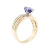 Image 4 : 1.31 ctw Sapphire and Diamond Wedding Set - 14KT Yellow Gold