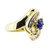 Image 1 : 1.58 ctw Oval Brilliant Blue Sapphire And Diamond Ring - 14KT Yellow Gold