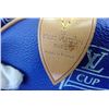 Image 8 : Louis Vuitton Blue Cup Canvas Leather Keepall Duffle Bag