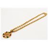 Image 1 : Chanel Gold-tone Metal Gripova Glass CC Cutout Round Pendant Necklace