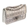 Image 2 : Chanel Silver Ice Cube Quilted Vinyl CC Medium Flap Bag