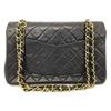 Image 2 : Chanel Black Quilted Lambskin Leather Timeless Medium Double Flap Shoulder Bag