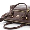 Image 5 : Prada Brown Vitello Leather Daino Front Zip Convertible Satchel Bag