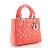 Image 1 : Christian Dior Pink Cannage Quilted Patent Leather Medium Lady Dior Bag