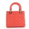 Image 2 : Christian Dior Pink Cannage Quilted Patent Leather Medium Lady Dior Bag