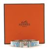 Image 1 : Hermes Blue Silver-tone Printed Enamel Narrow Clic H Bracelet