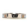 Image 2 : Hermes Blue Silver-tone Printed Enamel Narrow Clic H Bracelet