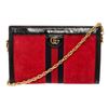 Image 1 : Gucci Red Suede Black Leather Ophidia Small Shoulder Bag