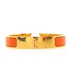 Image 1 : Hermes Orange Gold-tone Enamel Narrow Clic H Bracelet