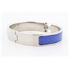 Image 3 : Hermes Blue Metal Clic Clac Bangle Bracelet