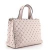 Image 1 : Valentino Pink Quilted Leather Rockstud Spike Top Handle Small Tote Bag