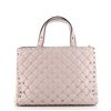 Image 2 : Valentino Pink Quilted Leather Rockstud Spike Top Handle Small Tote Bag