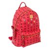 Image 2 : MCM Red Monogram Visetos Canvas Leather Studs Stark Backpack