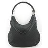 Image 1 : Gucci Black GG Supreme Canvas Bamboo Hobo Bag