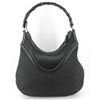 Image 2 : Gucci Black GG Supreme Canvas Bamboo Hobo Bag