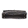 Image 4 : Chanel Black Quilted Lambskin Leather Chevron Silk Trim Flap Shoulder Bag