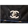 Image 5 : Chanel Black Quilted Lambskin Leather Chevron Silk Trim Flap Shoulder Bag