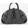 Image 1 : Christian Dior Navy Blue Diorissimo Canvas Saddle Medium Bowler Bag