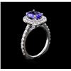 Image 4 : 1.78 ctw Tanzanite and Diamond Ring - 14KT White Gold