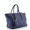 Image 1 : Prada Navy Blue Cervo Leather Twin Pocket Medium Tote Bag