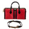 Image 1 : Gucci Red Suede Black Leather Ophidia Medium Boston Handbag