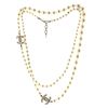 Image 1 : Chanel Gold-tone Faux Pearls and Crystal Embellished Metal CC Long Necklace