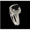 Image 4 : 1.44 ctw Sapphire and Diamond Ring - 18KT White Gold