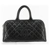 Chanel Black Quilted Caviar Leather Mini Boston Bag