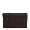 Image 2 : Christian Dior Black Satin Diorama Wallet on Chain
