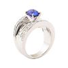 Image 4 : 3.61 ctw Blue Sapphire And Diamond Ring - 18KT White Gold