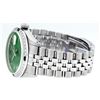 Image 8 : Rolex Mens Stainless Steel Green Roman Diamond & Emerald Datejust Wristwatch