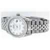 Image 8 : Rolex Mens Stainless Steel Mother Of Pearl Diamond Lugs Datejust Wristwatch