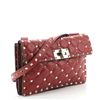 Image 1 : Valentino Red Quilted Leather Rockstud Spike Small Flap Shoulder Bag
