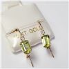 Image 1 : 10K  PERIDOT(1.2CT) DIAMOND(0.063CT) EARRINGS (ONE LOOSE STONE)