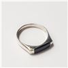 Image 2 : SILVER BLACK ONYX RING SIZE 7.5
